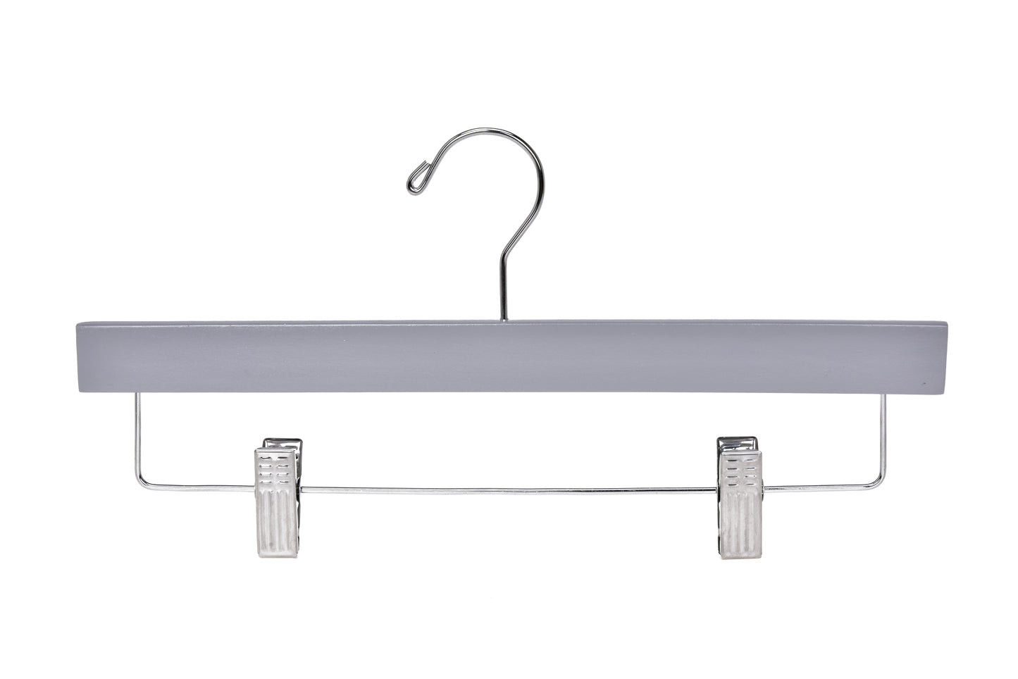 W063 - Wooden Straight Skirt Hangers, 14inch, Gray - 100