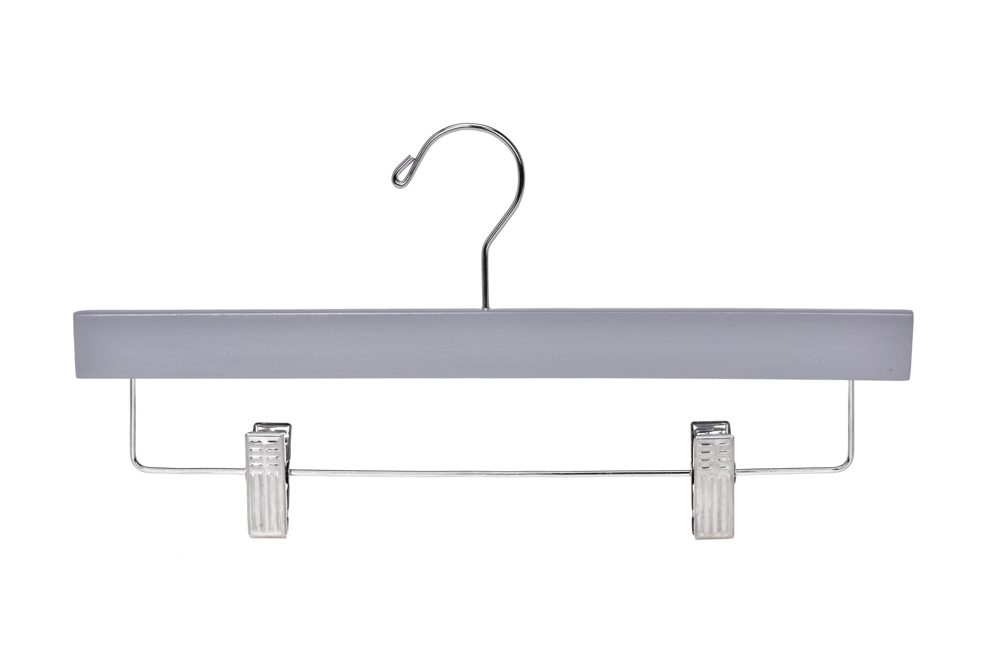 W063 - Wooden Straight Skirt Hangers, 14inch, Gray - 100