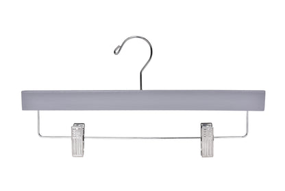 W063 - Wooden Straight Skirt Hangers, 14inch, Gray - 100