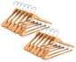 W5901 - Curved Wooden Hanger 17" Locking bar Natural, wide Shoulders
