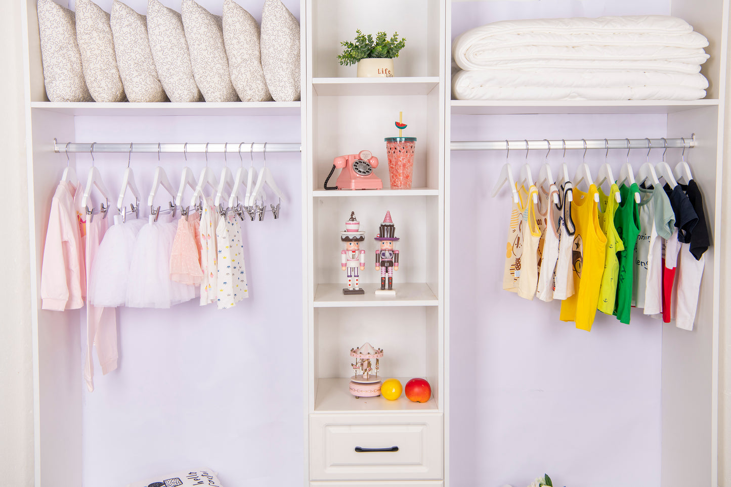 WB41 - Semi Curved Wooden Hanger, 10" White, Junior Kids Size  - 80