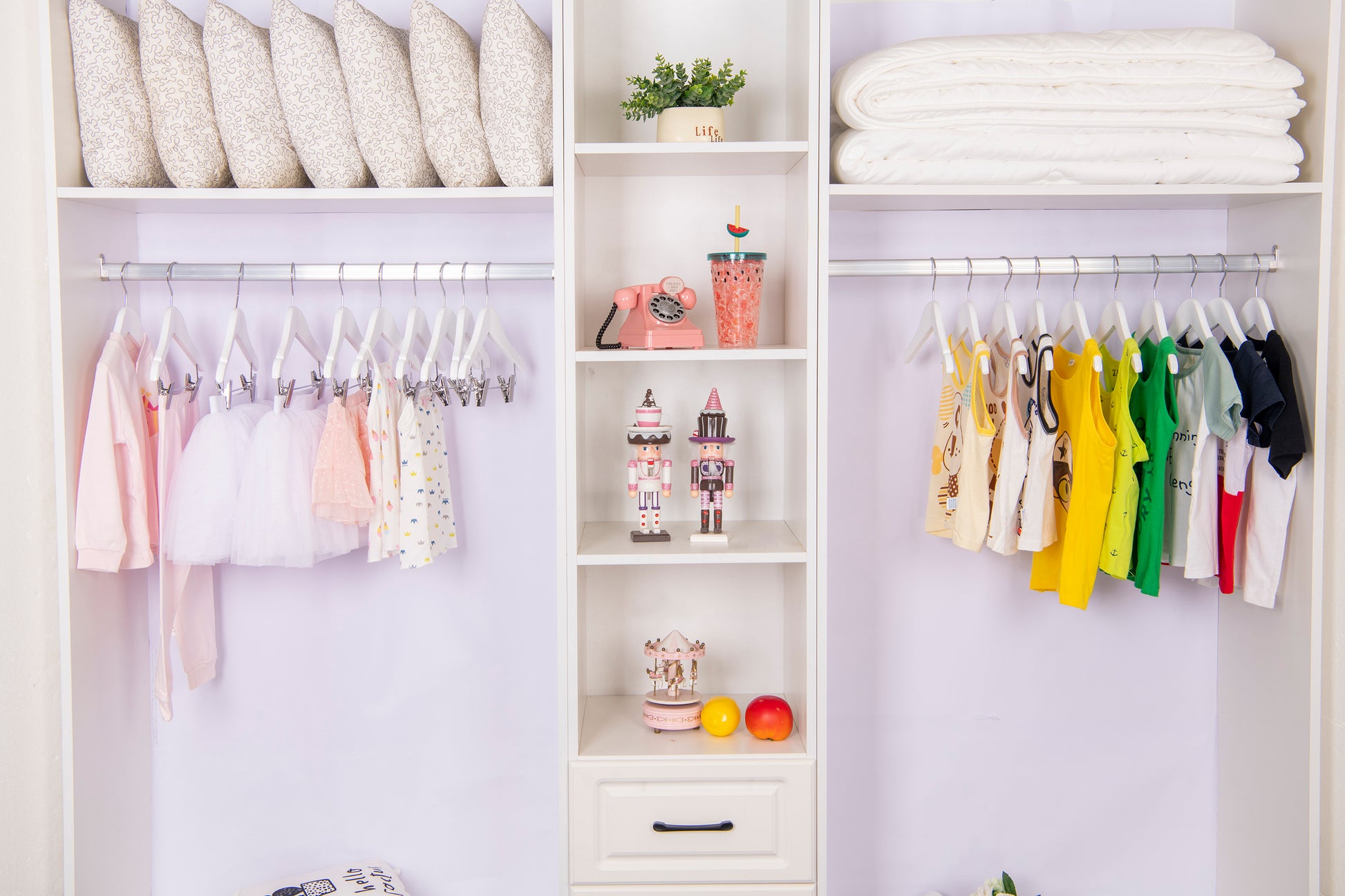 WB41 - Semi Curved Wooden Hanger, 10" White, Junior Kids Size  - 80