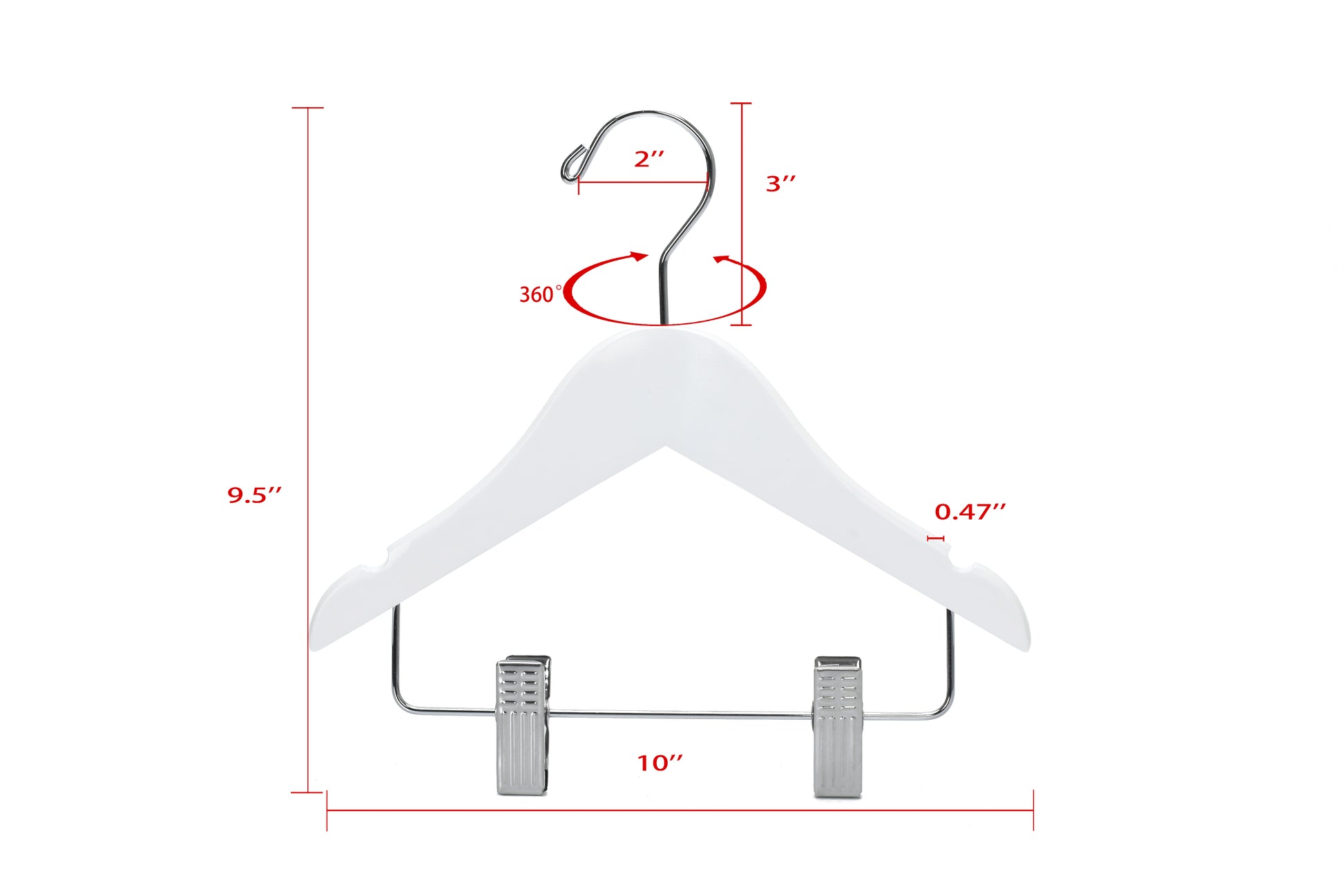 WB42 - Baby Wooden Hanger, 10" White - 80