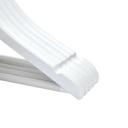 WJ40 - Semi Curved Wooden Hanger, 14" White, Junior Kids Size  - 80 (Retail Packed)
