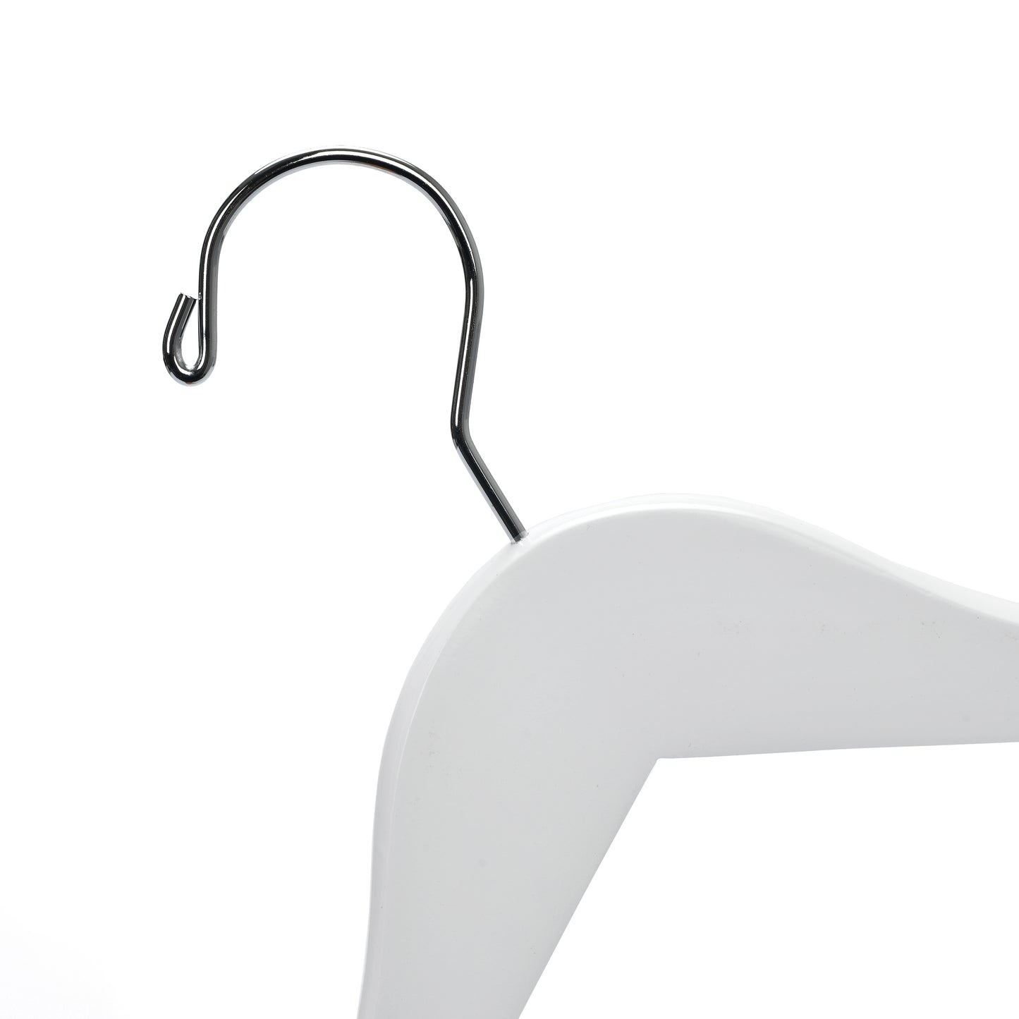 WJ40 - Semi Curved Wooden Hanger, 14" White, Junior Kids Size  - 80 (Retail Packed)