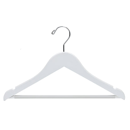 WJ40 - Semi Curved Wooden Hanger, 14" White, Junior Kids Size  - 80 (Retail Packed)