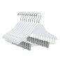 WJ42 - Semi Curved Wooden Skirt Hanger , 14 inch, White - 80 (Retail Packed)