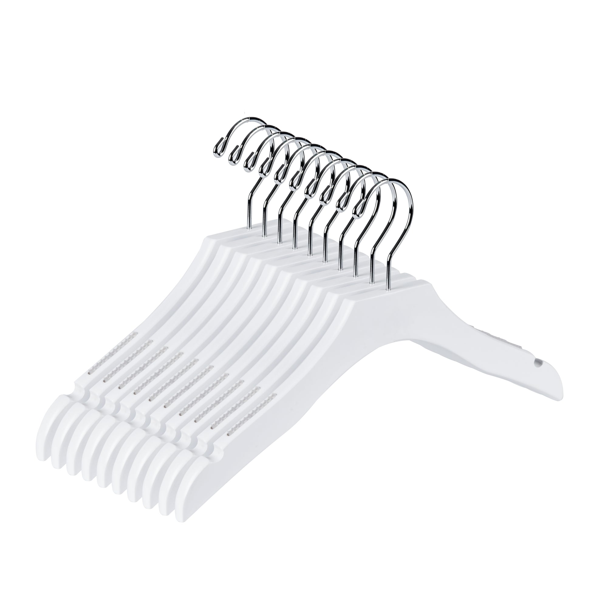 WK12 - 13" Luxury Kids Wooden Hanger - White - 100 Hangers