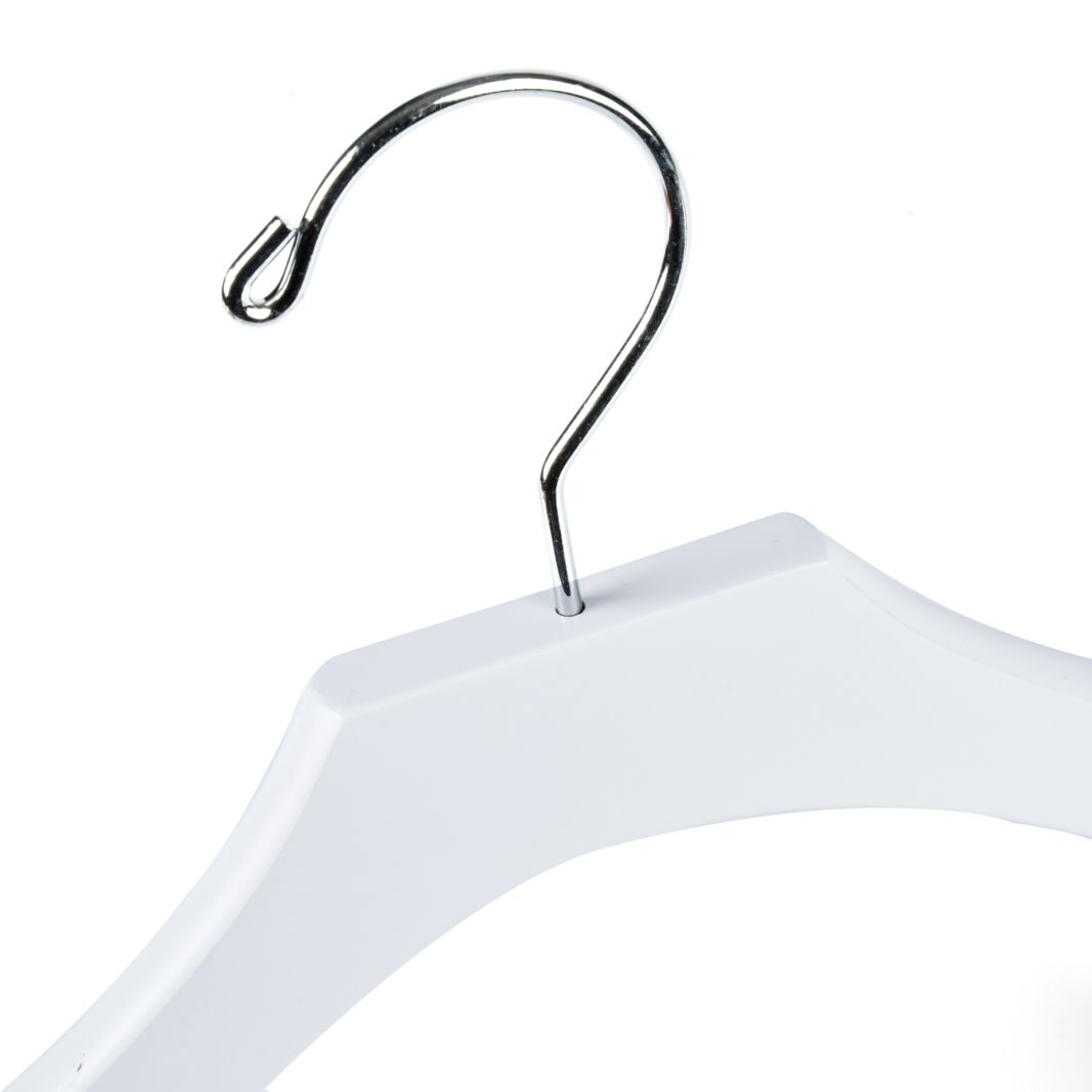 WK13 - 13" Luxury Kids Wooden Skirt Hanger - White - 100 pcs