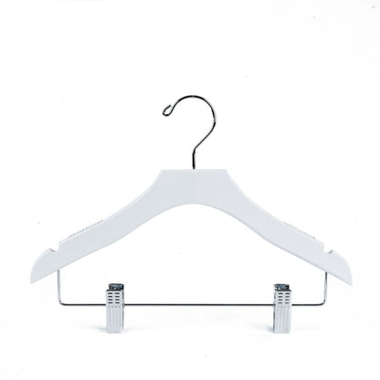 WK13 - 13" Luxury Kids Wooden Skirt Hanger - White - 100 pcs