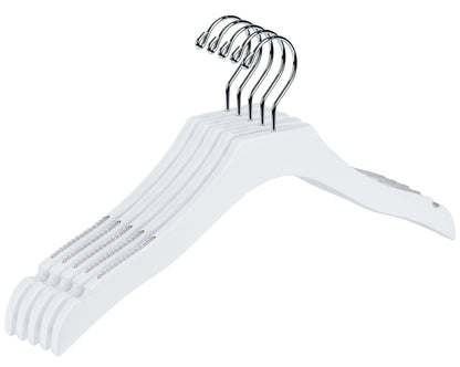 WK14 - 14.5" Luxury Kids Wooden Hanger - White - 100 Hangers