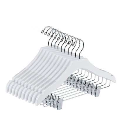 WK15 - 14.5" Luxury Kids Wooden Skirt Hanger - White