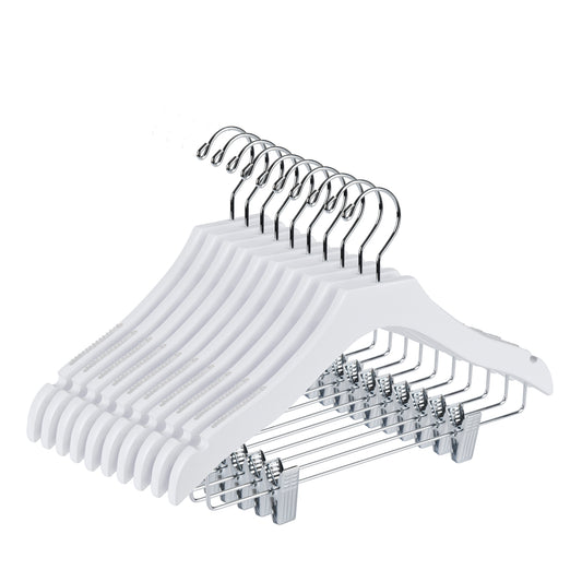 WK15 - 14.5" Luxury Kids Wooden Skirt Hanger - White