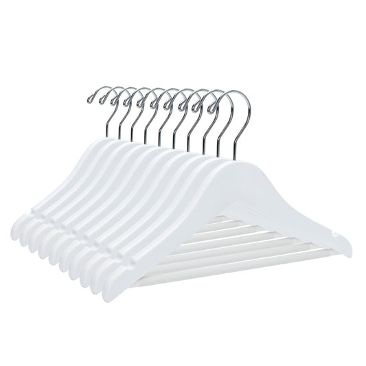 WK40 - Semi Curved Wooden Hanger, 12" White, Kids Size  - 80 