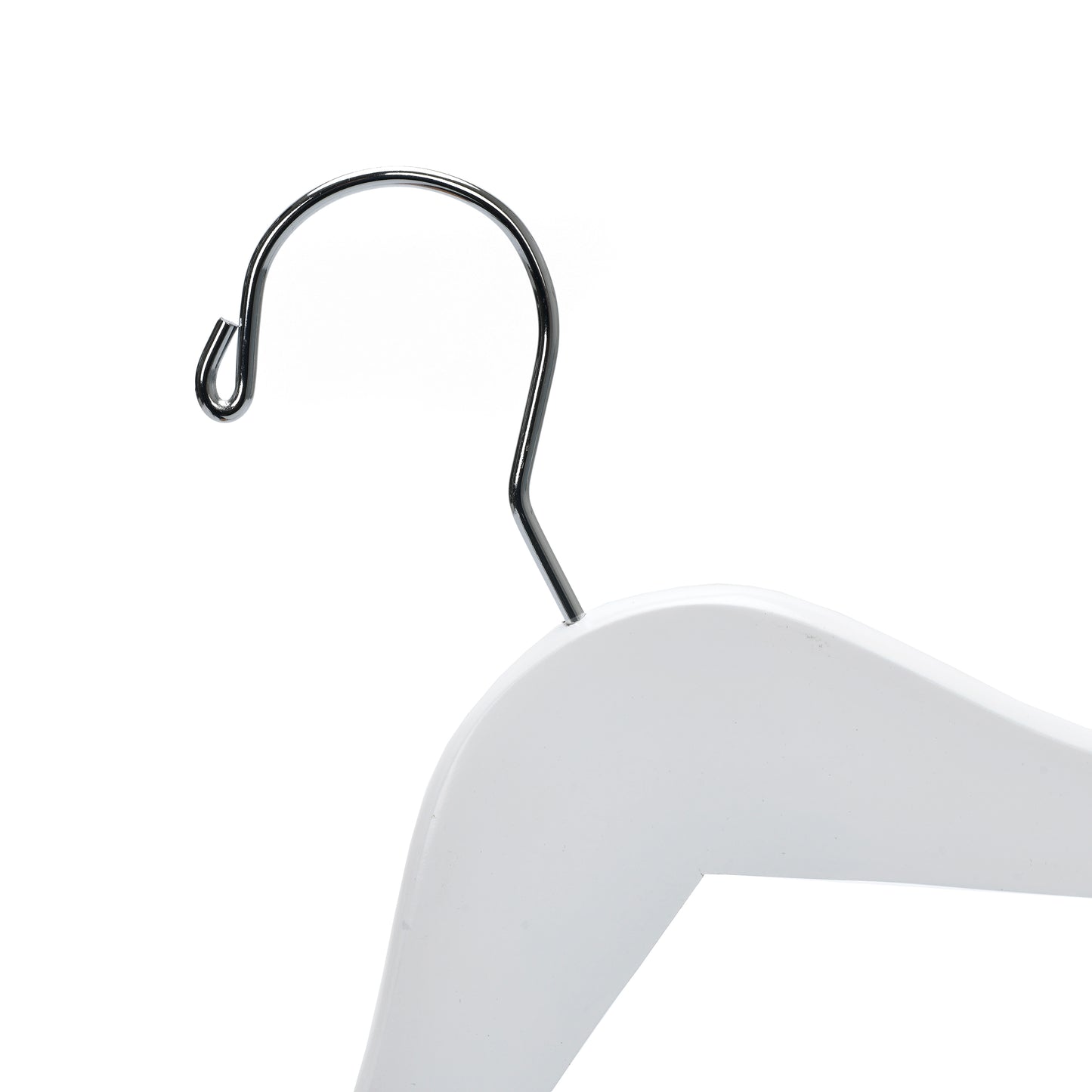 WK40 - Semi Curved Wooden Hanger, 12" White, Kids Size  - 80 