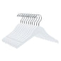WJ41 - Semi Curved Wooden Hanger, 14" White, Junior Kids Size  - 80 (Retail Packed)