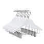 WK42 - 12" Kids Wooden Skirt Hanger, White - 80 (Retail Packed)