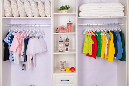 WK42 - 12" Kids Wooden Skirt Hanger, White - 80 (Retail Packed)