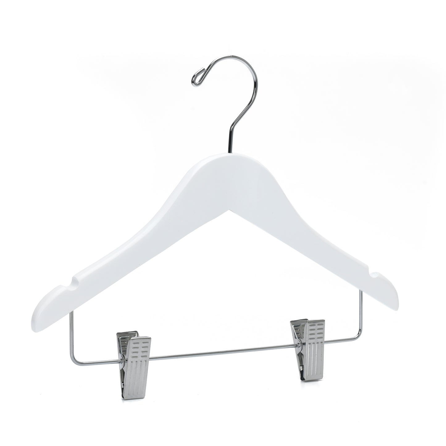 WK42 - 12" Kids Wooden Skirt Hanger, White - 80 (Retail Packed)