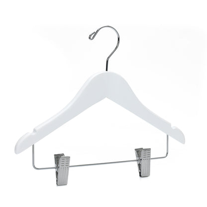 WK42 - 12" Kids Wooden Skirt Hanger, White - 80 (Retail Packed)