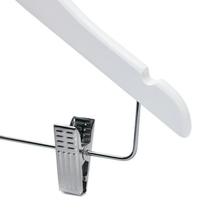 WK42 - 12" Kids Wooden Skirt Hanger, White - 80 (Retail Packed)