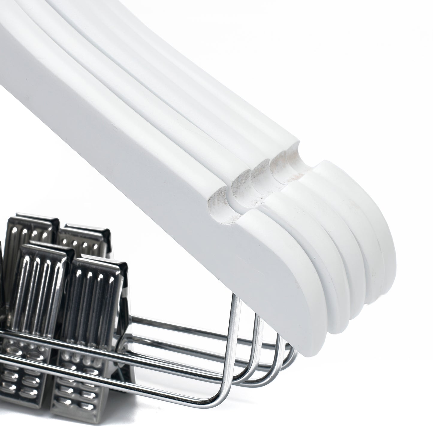 WK42 - 12" Kids Wooden Skirt Hanger, White - 80 (Retail Packed)