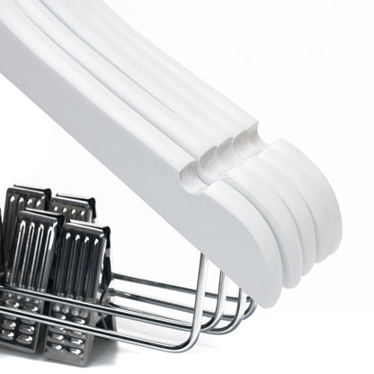 WK42 - 12" Kids Wooden Skirt Hanger, White - 80 (Retail Packed)