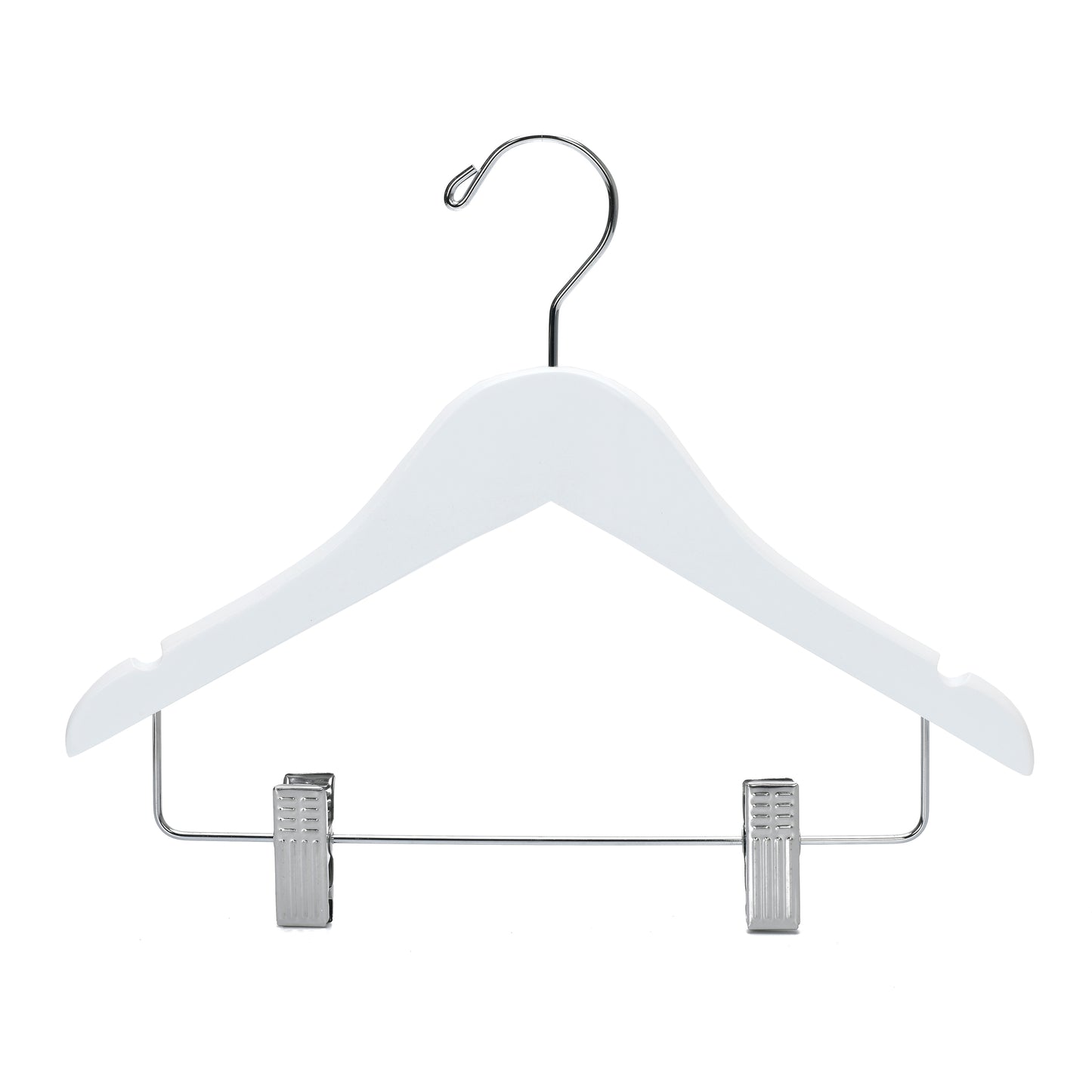 WK42 - 12" Kids Wooden Skirt Hanger, White - 80 (Retail Packed)