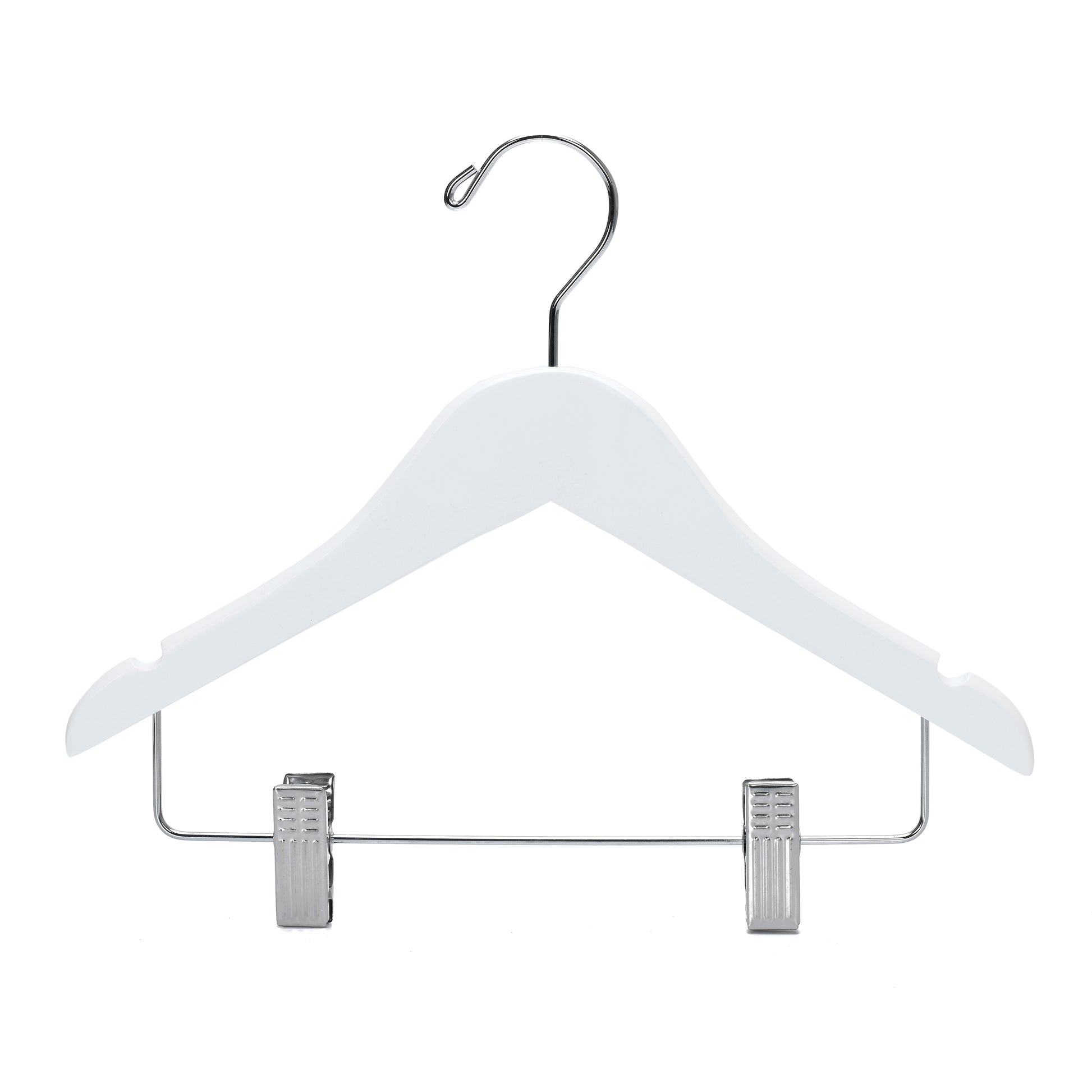 WK42 - 12" Kids Wooden Skirt Hanger, White - 80 (Retail Packed)