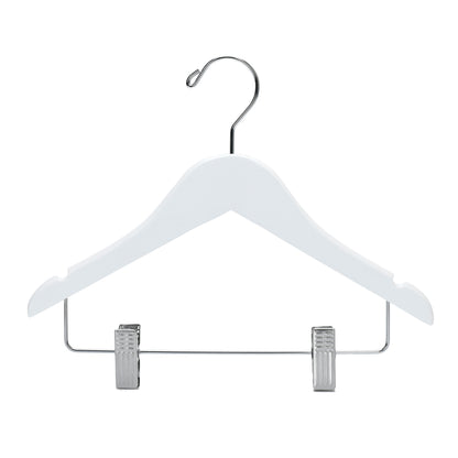 WK42 - 12" Kids Wooden Skirt Hanger, White - 80 (Retail Packed)