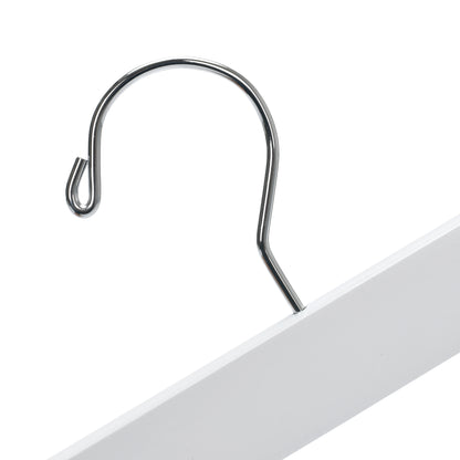 WK43 - Straight Wooden Hanger, 11" White, Junior and Kids Size  - 120