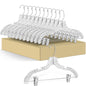 5502 – Crystal Clear Plastic Skirt & Pant Hanger with Clips – 17" – Clear