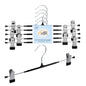 PVC32-BK – Non-Slip PVC-Coated Metal Skirt & Pant Hanger with Clips – 13" – Black