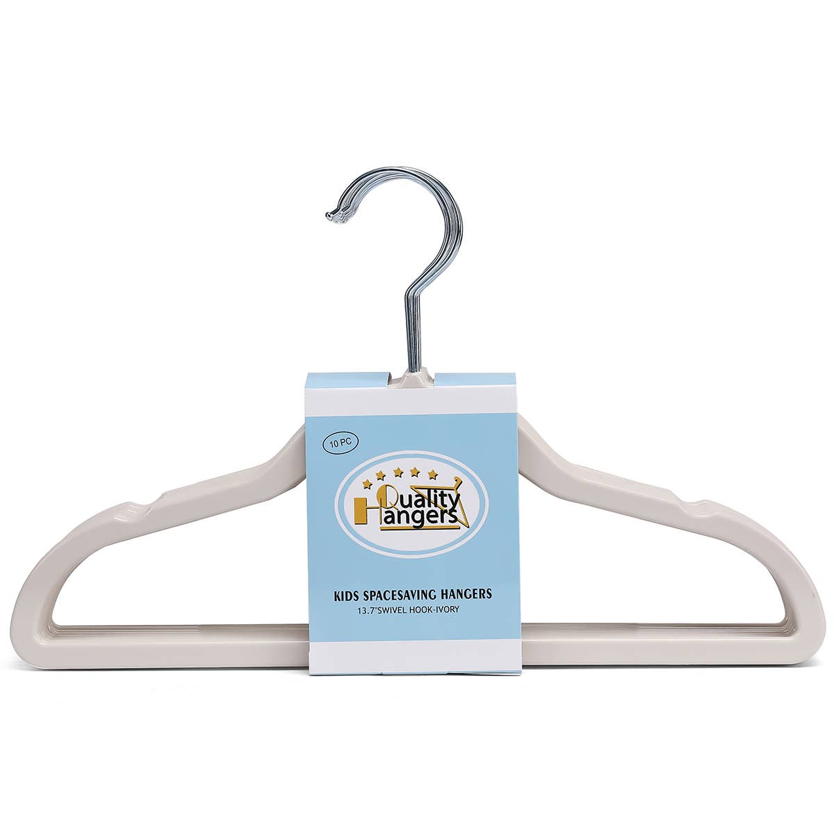 P415-IV – Kids Slim ABS Plastic Shirt Hanger – 13.7" – Ivory