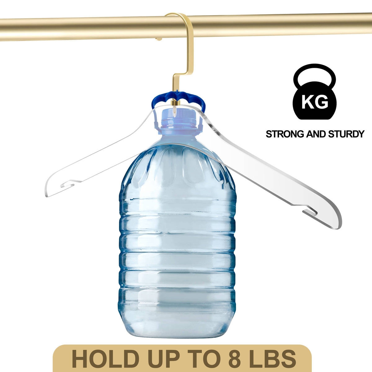 AC10-5 – Premium Clear Acrylic Shirt & Coat Hanger with Notches – 17" – Clear