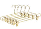 M073 - Gold Straight Hangers Heavy Duty with Clips - 100 Pcs