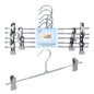 PVC32-GY – Non-Slip PVC-Coated Metal Skirt & Pant Hanger with Clips – 13" – Gray