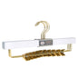 WS72-WT-GL – Ultra-Slim Wooden Skirt & Pant Hanger with Clips – 14" – White / Gold Hook