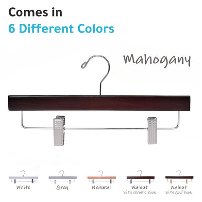 W053 - Wooden Straight Skirt Hangers, 14inch, Mahogany - 100