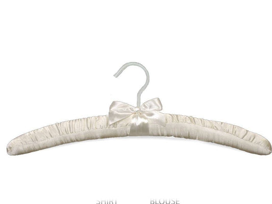 3770 – Satin Padded Hanger – 15.75" – Ivory / White / Black