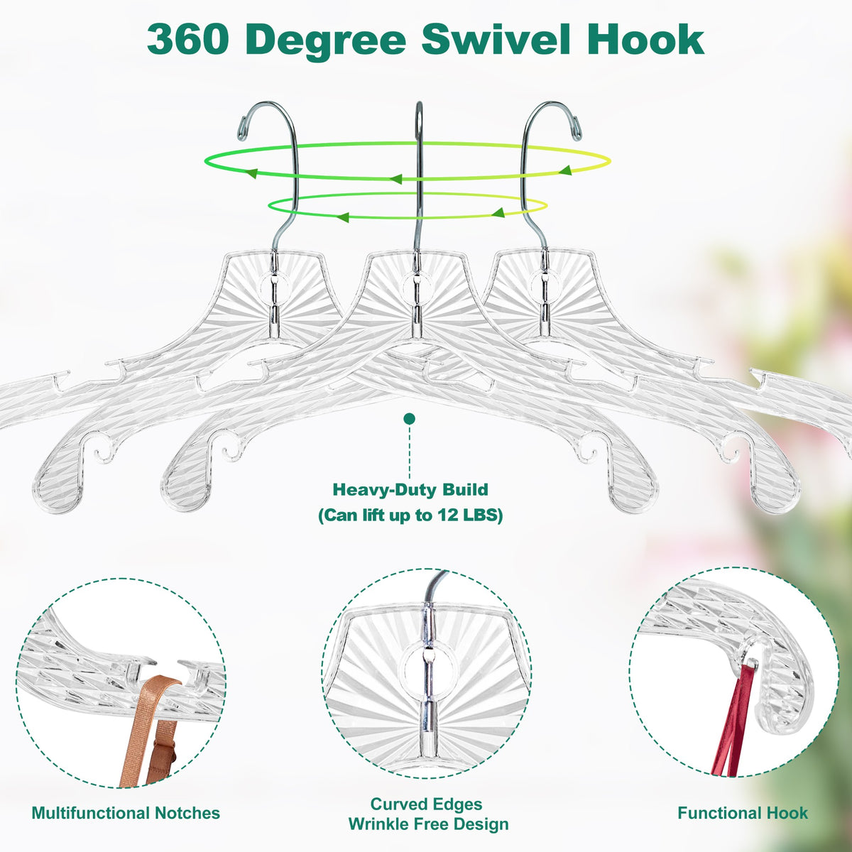 P5510 crystal clear plastic shirt hanger